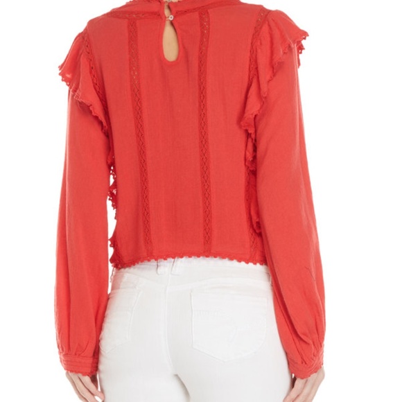 Free People The Amy Embroidered Long Sleeve Ruffl - Picture 6 of 6